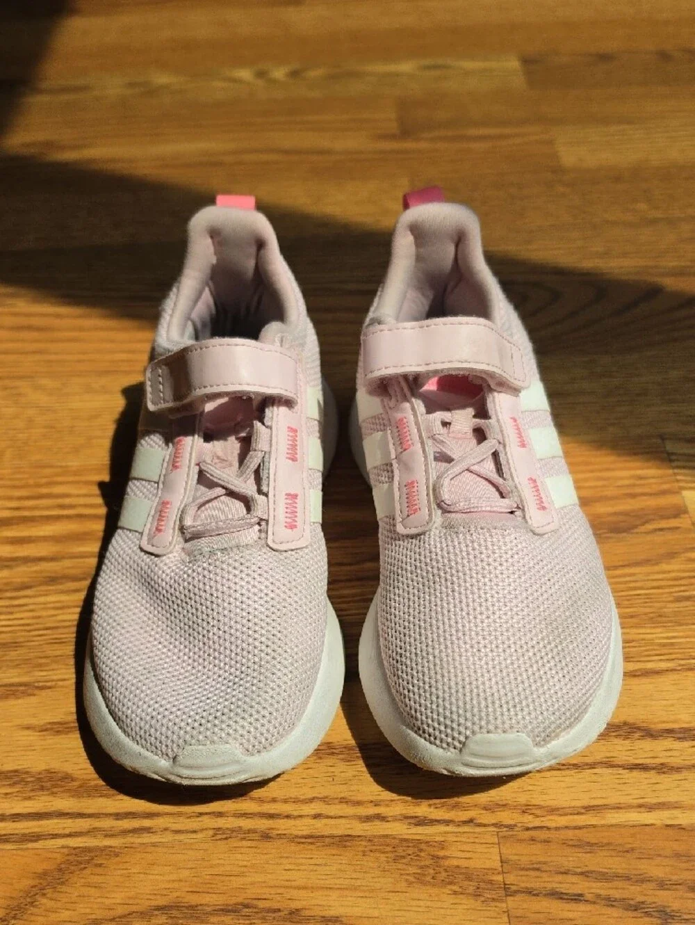 Adidas Kids Light Pink and White Slip-On Sneakers